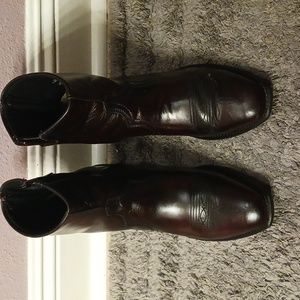Men chelsea leather zipper boots